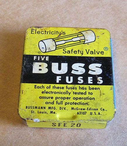 2 Buss fuses in original tin box -SFE 20