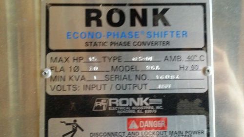 Ronk phase converter for sale