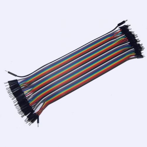 Male/male color ribbon flat cable jumper dupont 40-wire 20cm 1p-1p 2.54mm de4068 for sale