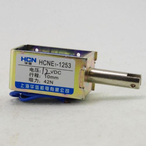 12v 10mm stroke 4.2kg force electromagnet solenoid hcne1-1253 pull hold/release for sale