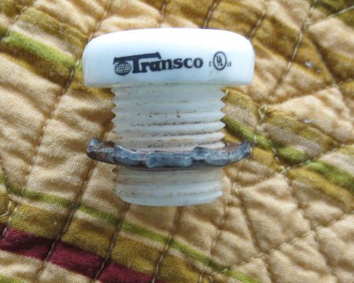 50 white porcelain electrical panel bushings w/ lock ring by transco nos &amp; dusty for sale