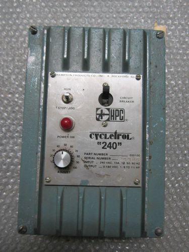 Hpc cycletrol 240 adjustable dc drive part # 200100 output 0-180vdc 1/8 to 1.5hp for sale