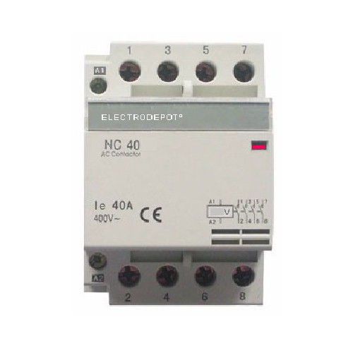 Lighting Contactor 40A, NC 4 Pole 120VAC, 40AMP DIN rail 30A AC3 4P IEC 40A