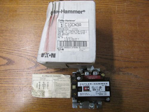 NEW NOS Cutler Hammer C10CN3A Magnetic Contactor Size 1 120VAC 60Hz 3 Pole