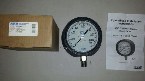 New wika 233.34 liquid filled 0-200psi 4-1/2 in 1/2 in pressure gauge for sale