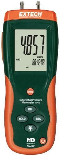 Extech HD750 Differential Pressure Manometer 5psi NEW