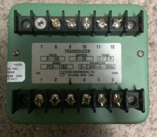 Ohio Semitronics transducer pc5-118D 150V 25A 2.5kW