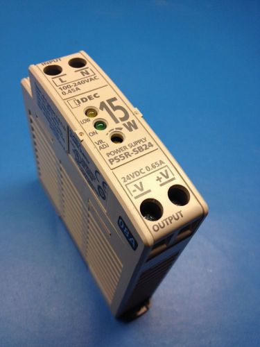 Idec ps5r-sb24 15w power supply, 100-240vac input, 24vdc 0.65a output, class 2 for sale
