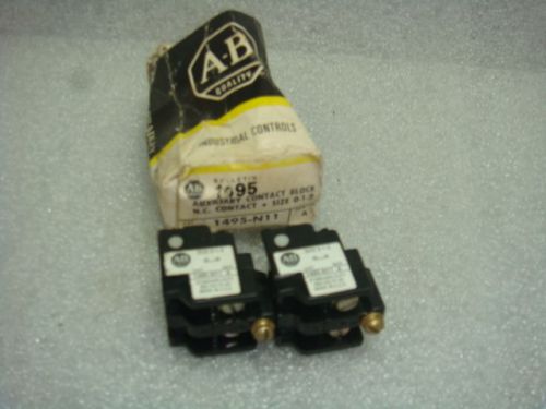 NEW LOT OF 2, ALLEN BRADLEY 1495-N11, AUX. CONTACT FOR STARTER OR CONTACTOR, NIB