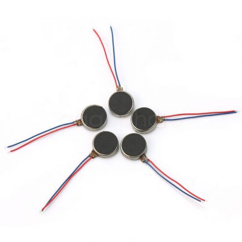 Hot sale 5x 10mm flat button type 3v-4.5v cellphone micro vibrator motor 0.06a for sale