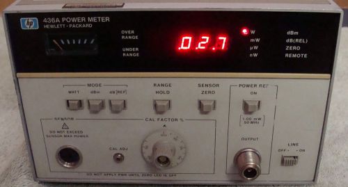 HP - AGILENT 436A POWER METER WITH OPTION 022 &amp; MANUAL! CALIBRATED !