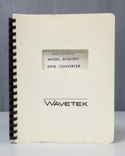 Wavetek Model 3910/3911 GPIB Converter Instruction Manual