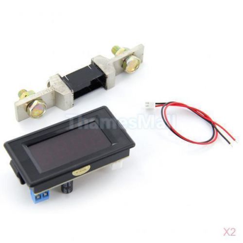 2x 150A 3 2/1 Digital Display Red LED Panel Ampere Current Meter Ammeter +Shunt
