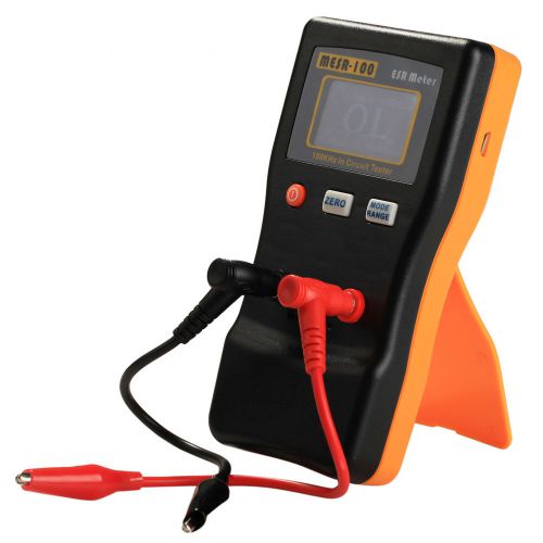 2x auto ranging capacitor cap esr meter tester tool measure 0.001 to 100r +clips for sale