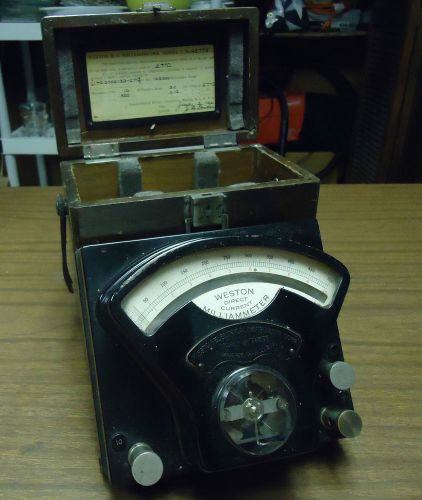 Antique Weston D.C. Milliammeter Model 1 No. 42775 Dated 1926