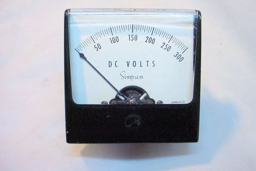 Vintage Simpson Analog Panel Meter 0-300 VDC - works