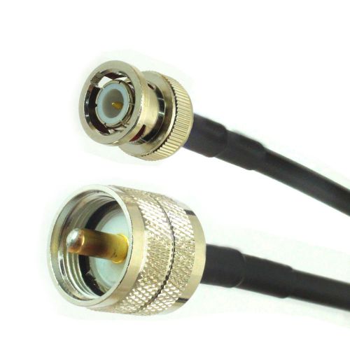 10PCS BNC male TO UHF male plug straight crimp RG58 cables jumper pigtail 50cm