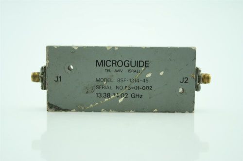 RF Microwave BSF Microguide BSF-1314-45 Band Stop Filter 13.38-14.02MHz TESTED