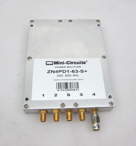 Mini-circuits zn4pd1-63-s+ coaxial 4 way power splitter 2000-6000 mhz for sale