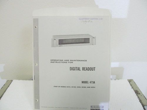 Kin Tel (COHU) 473A Digital Readout Operating/Maintenance Instructions w/schem