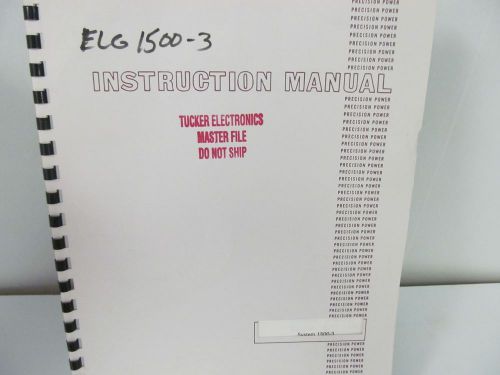 Elgar 1500-3  ac power source instruction manual w/schematics for sale