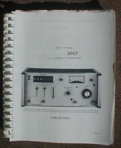 Wavetek 3007 manual