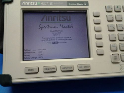 Anritsu MS2711D Portable Handheld Spectrum Analyzer; 100kHz to 3.0GHz