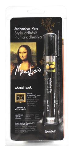 Speedball Mona Lisa Adhesive Pen and Gold Simple Leaf Set Brand New!