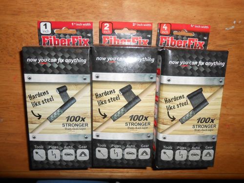 Fiber fix repair wrap lot of 3 strips 1&#034;x 40&#034;, 2&#034; x 50&#034; &amp; 4&#034; x 60&#034; fix anything! for sale
