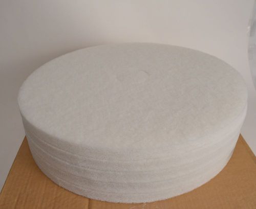 New Case 5 Glit/Microtron 14421 White Super Polishing Floor Pads 21&#034; Diameter