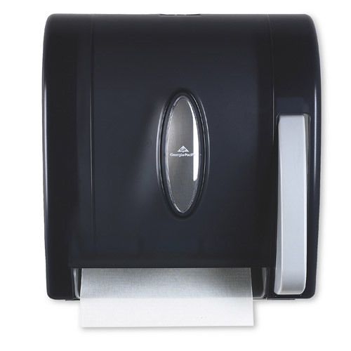 Georgia pacific push action hard roll paper towel dispenser black. sold as each for sale