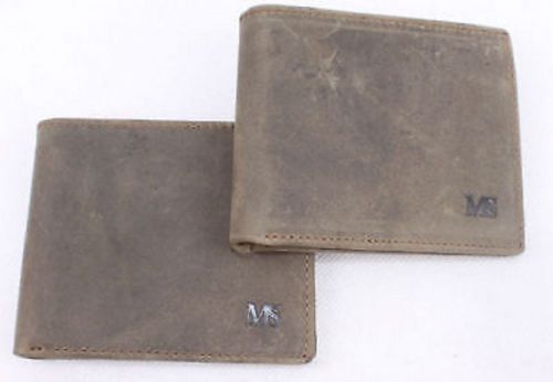 Handmade vintage men genuine cowhide leather wallet bag brown new 204 for sale