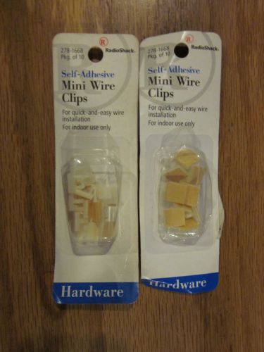 2 packs of 10 radio shack # 278-1668 mini self adhesive wire clips w free ship! for sale