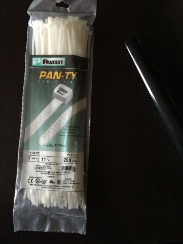 Cable Tie Standard, Pack of 100 White  Panduit *NIB* Pan-Ty PLT3I-C 11 3/8&#039;&#039;