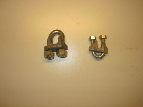 Lot of 9- 5/8 and 4- 1/2 inch forged wire rope clamps
