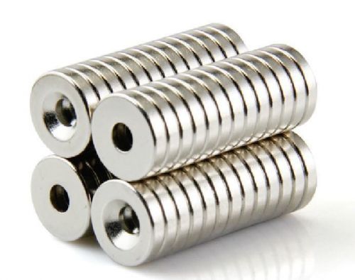 100pcs Strong Ring Magnet D 10X3mm Countersunk Hole:3mm Rare Earth Neodymium N50