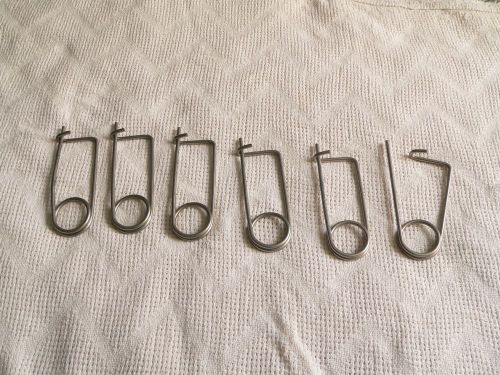6 Stainless Steel Industrial Safety Pins  5&#034; X 13/4&#034; 1/8&#034; diameter heavy duty