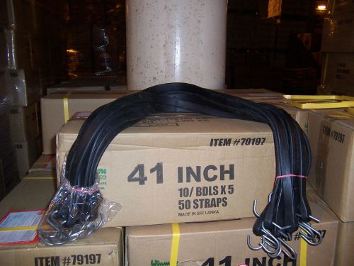 41&#034; Natural Rubber Heavy Duty Tarp Straps w/ S Hooks attached Box of 50