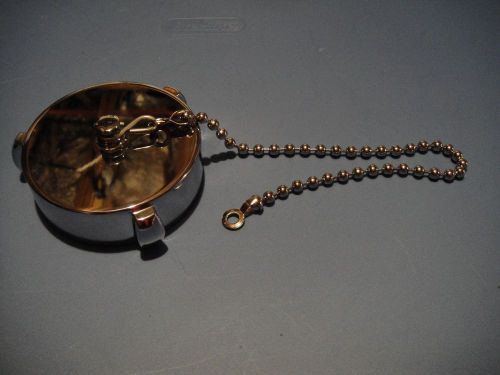 3&#034; inch nst fire hose or hydrant cap and chain chrome plated brass darley &amp; co. for sale