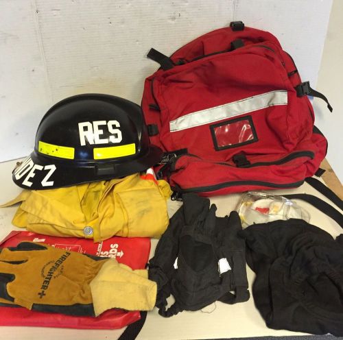 Morning pride lite force firefighter turnout backpack shirt pants helmet gloves for sale