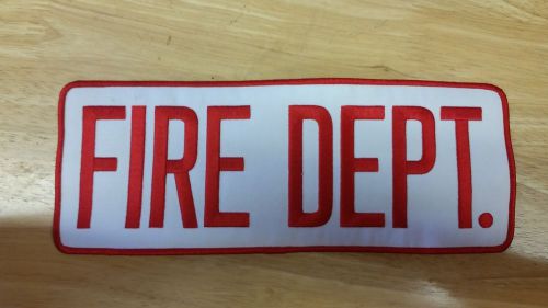 HEROS PRIDE- Fire Dept. Back patch- 11&#034; x 4&#034; - White/Red