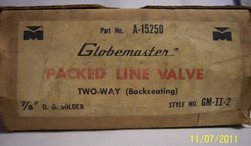 Globemaster 2 way mueller packed line valve a-15250 7/8 od solder b#3 offers for sale