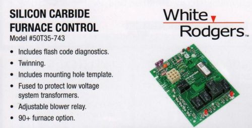 Hvac part-&#034;white-rodgers&#034; silicon carbide furnace control/50t35-743-new for sale