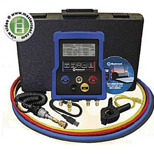 Mastercool 99972 4way digital manifold w/ ball valve hoses data software &amp; more! for sale