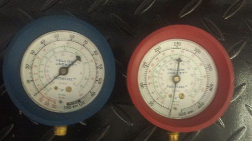 Yellow jacket  r22 hvac charging gauges w/rubber boots great shape. for sale