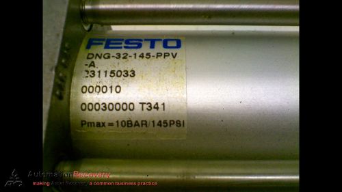 FESTO DNG-32-145-PPV-A HYDRAULIC CYLINDER  BORE 32 MM STROKE 145 MM, NEW*