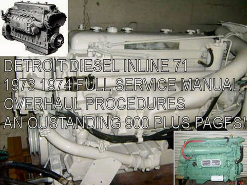 Detroit Diesel Inline 71 Instruction Service Manual Diesel Engine Truck Bus CD