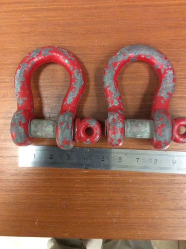 Lot Of 2- 7/8&#034;  SHACKLES / CLEVIS  1&#034; PIN 1-1/2&#034; OPENING