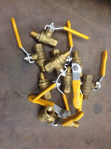 Fm 1/4 turn brass ball valve, 1/4&#034; fnpt x 1/4&#034; mnpt, lot of 10, new, no reserve for sale