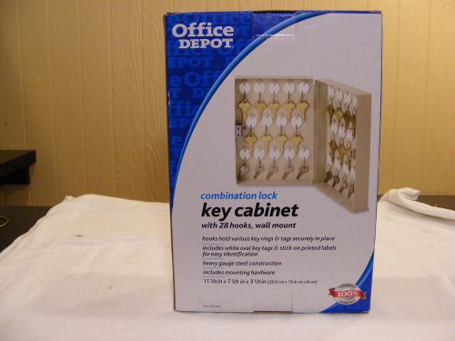Office depot 28 hook wall mount key cabinet combination lock 704-635 nib for sale